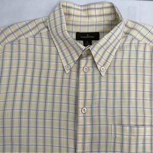 Ermenegildo Zegna Plaid Long Sleeve Button Down Shirt Size XL  Italy
